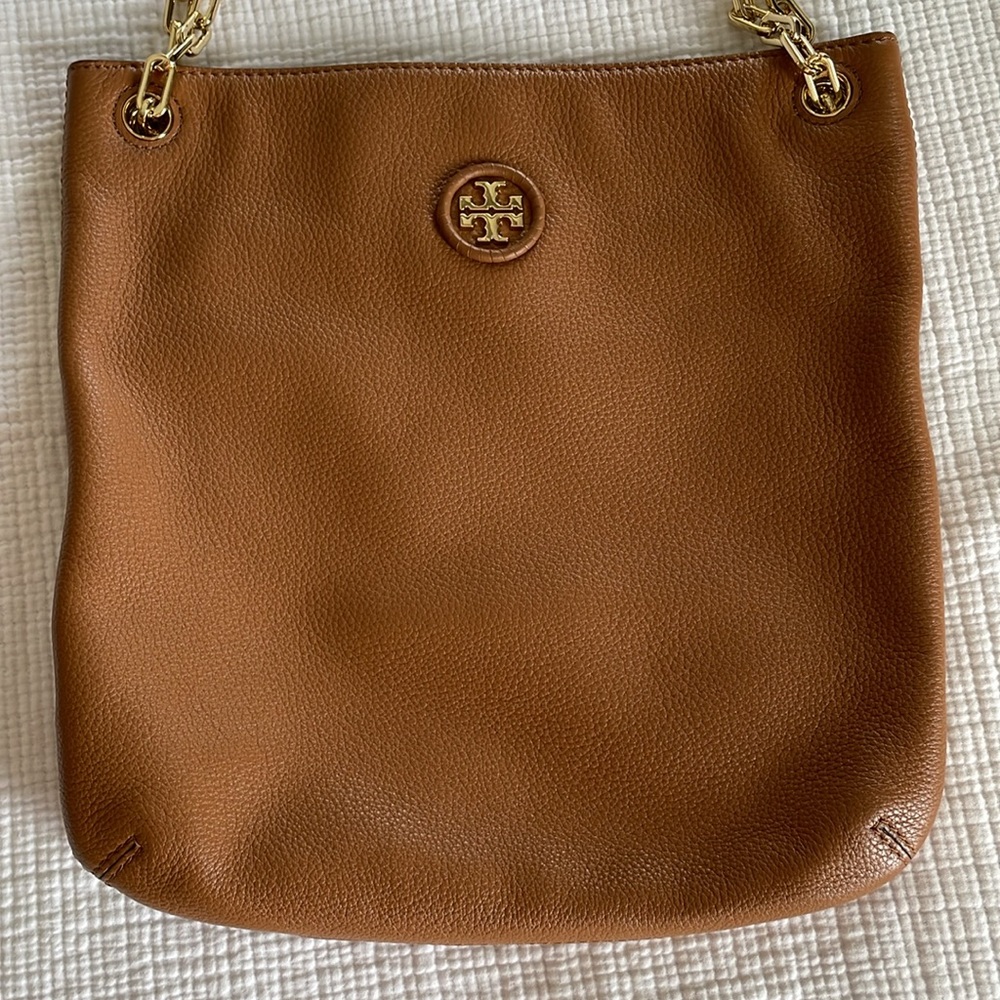 Tory Burch Brown Leather Bag with Gold Chain - Picture 2 of 10